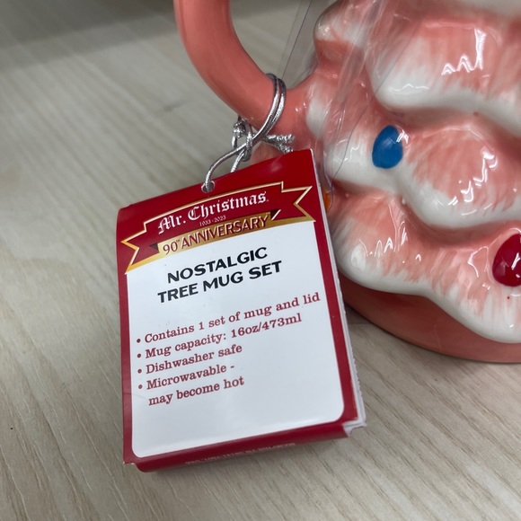 PINK Christmas Tree Mr. Christmas 🩷🎄Mug with Lid 90th Anniversary Special NWT - Picture 2 of 5